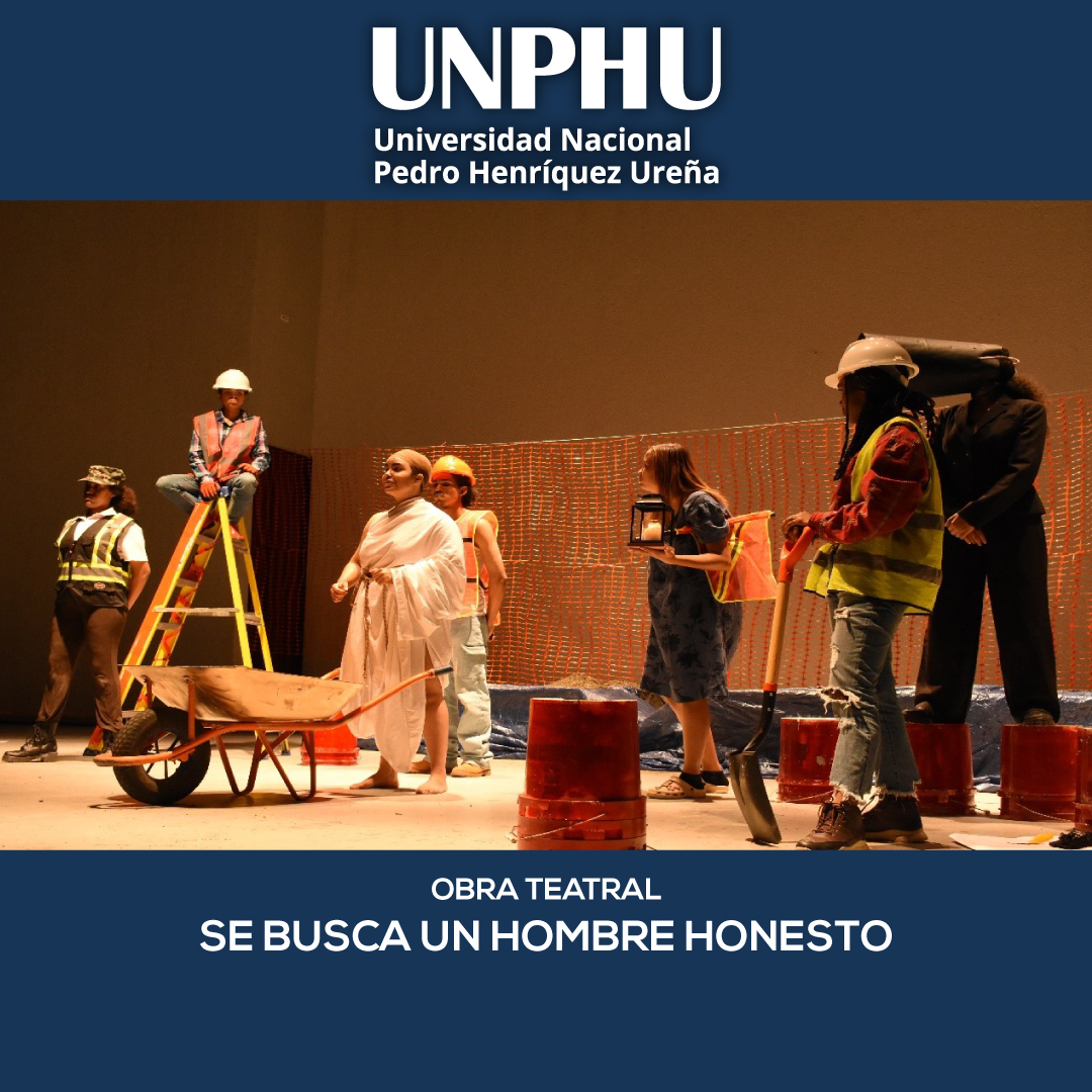 Nuestro auditorio Horacio Álvarez Saviñón se llenó de talento y emoción con la obra teatral "Se busca un hombre honesto", dirigida por la profesora Lucina Jiménez y protagonizada por nuestros estudiantes del grupo de teatro UNPHU.