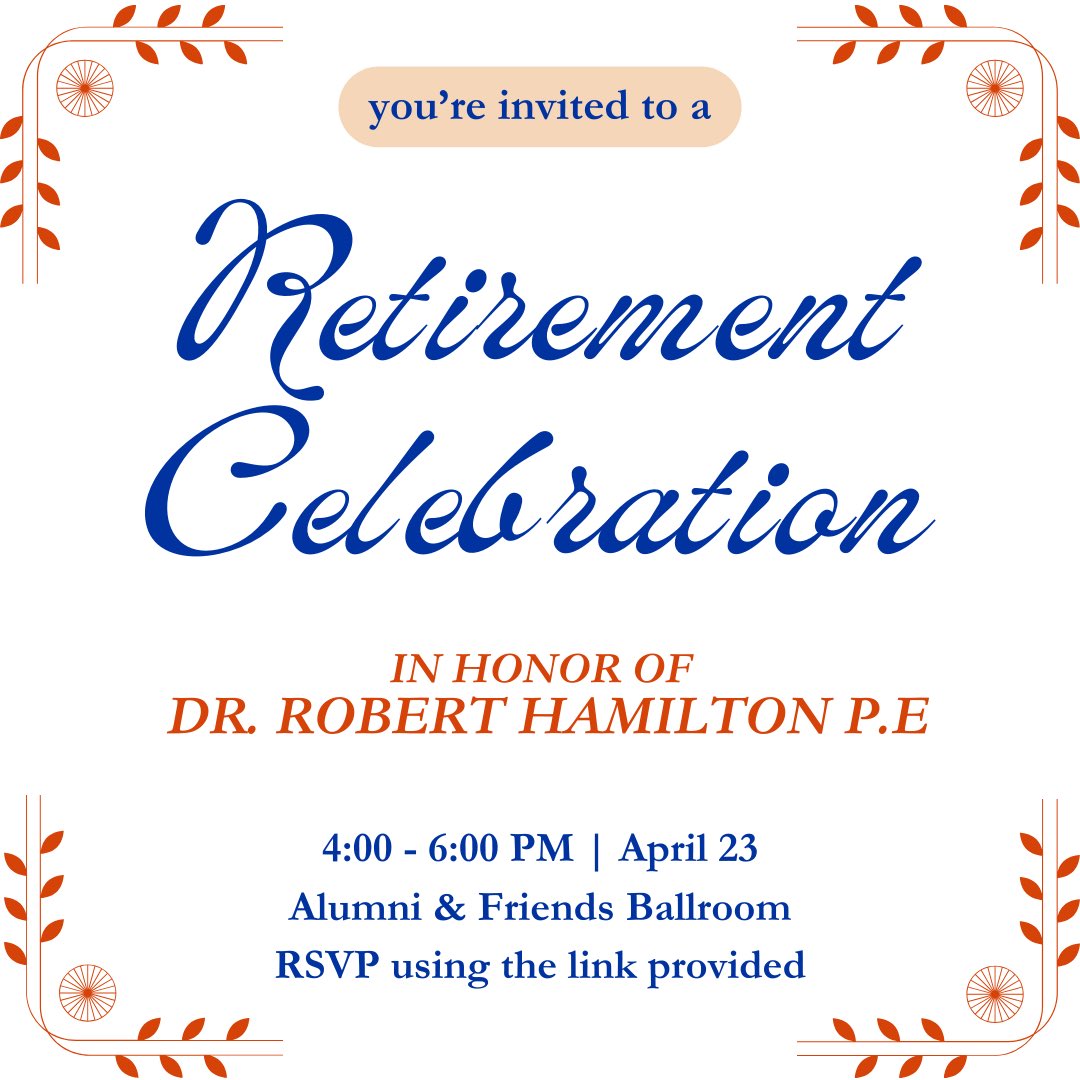 You’re invited! 🎉🥳🍾 April 23, we will be holding a retirement celebration in honor of Dr. Hamilton. RSVP using the link in our bio (one form is for attendees without a Boise State email)