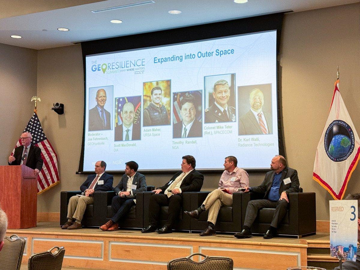 Radiance was proud to sponsor the 2024 GeoResilience Summit & Career Fair. Karl Walli, EVP of our National Security Sector, shared insights into space activities and how they contribute to national resilience on the panel, 'Expanding into Outer Space.' @geohuntsville @NGA_GEOINT