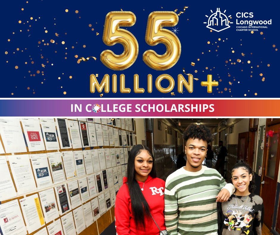 Today, we celebrate the remarkable seniors of CICS Longwood High School for collectively earning over $55 million in college scholarships! Their dedication to excellence serves as an inspiration to us all. Well done, seniors! 🎉