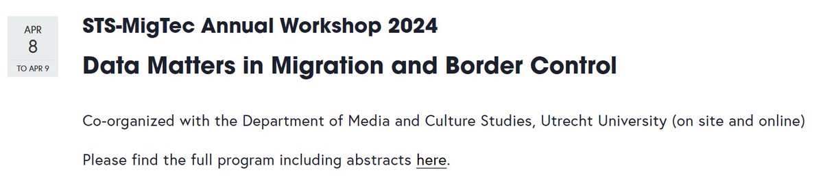stsmigtec's tweet photo. We do it again. A fantastic programme for another 2-days STS-MIGTEC Annual Paper Workshop, April 8-9, can be found below. We're super happy to meet a very engaged and inspiring crowd in Utrecht and online. Thanks @koenleurs and @KinanAlajak for having us. 
https://t.co/5rCKRZz5m2 https://t.co/Kj3ghXyMXc