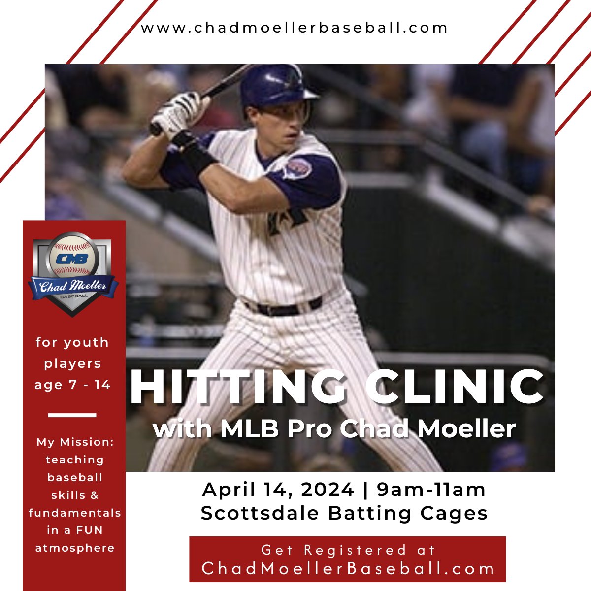 Hitting Clinic this Sunday! Get more info and register at chadmoellerbaseball.com/clinics-and-ca…