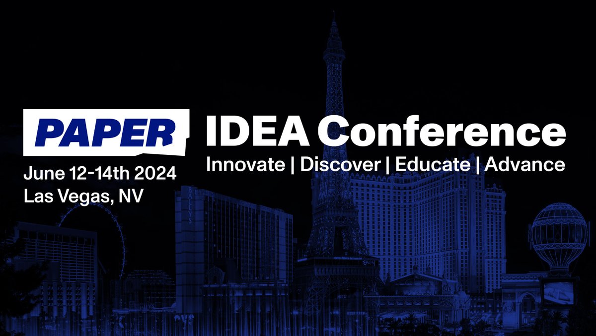 Paper is hosting our first ever IDEA Conference! 🚀 👩‍🏫

📍 Las Vegas
📅 June 12-14

This immersive experience is designed for all #teachers looking to elevate their teaching skills &amp; become certified Paper Power Users!

👉 Secure your spot now! idea-conference.com