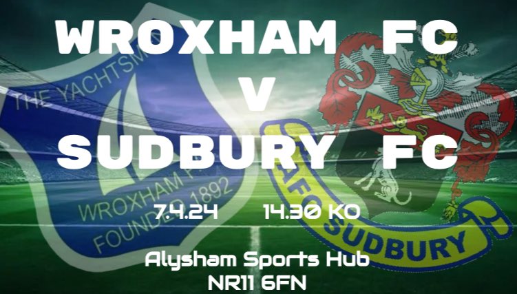 On Sunday we welcome team leaders Sudbury FC down to Alysham Sports Hub. A 2.30pm kick off, get down to support the lads ⚽️ #Ahoy # Yachtsman #EJA