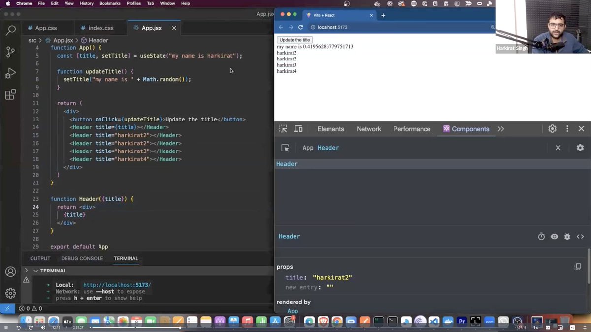 iota_xx's tweet image. Dived into React&apos;s depths in week 6 of #100xDevsCohort 
Explored topics like, React-returns
re-rendering
keys
wrapper components
and key hooks like useEffect 
useMemo
useCallback
and useRef, all backed by real-life examples.
#ReactDeepDive #LearningJourney 🚀