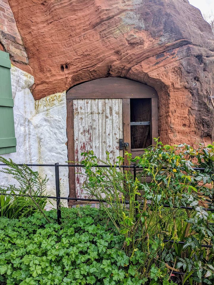 Rock houses (NT), Kinver Edge, Staffordshire. Cave-like houses carved out of soft red sandstone, dating from the 1770's.