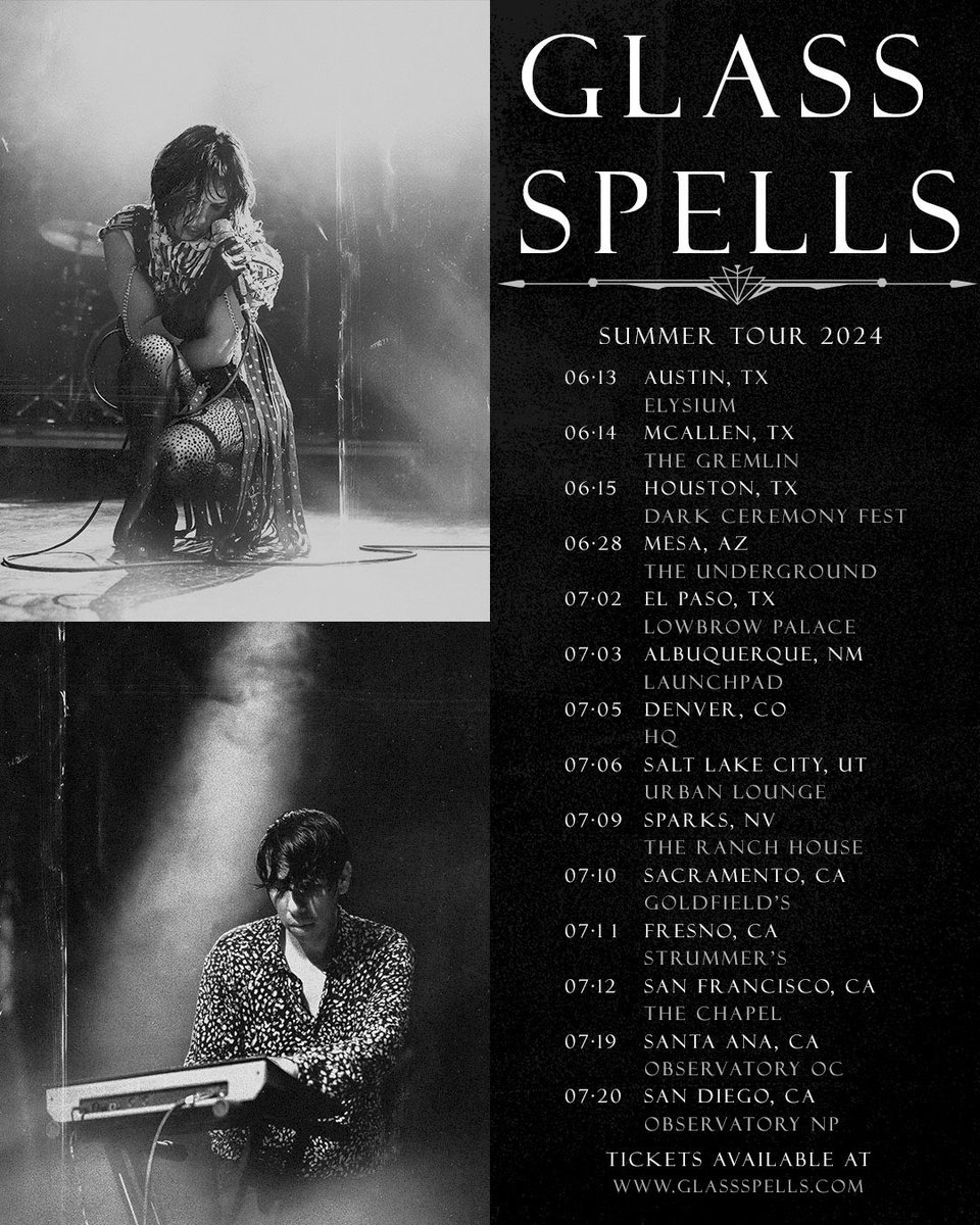 SUMMER TOUR ANNOUNCEMENT☀️

Excited to announce our summer tour dates! Ride the wave with us this summer as we make our way through your city!

Where will we see you at? 🌹🖤

Grab your tickets now at our link in our bio, or through glassspells.com✨