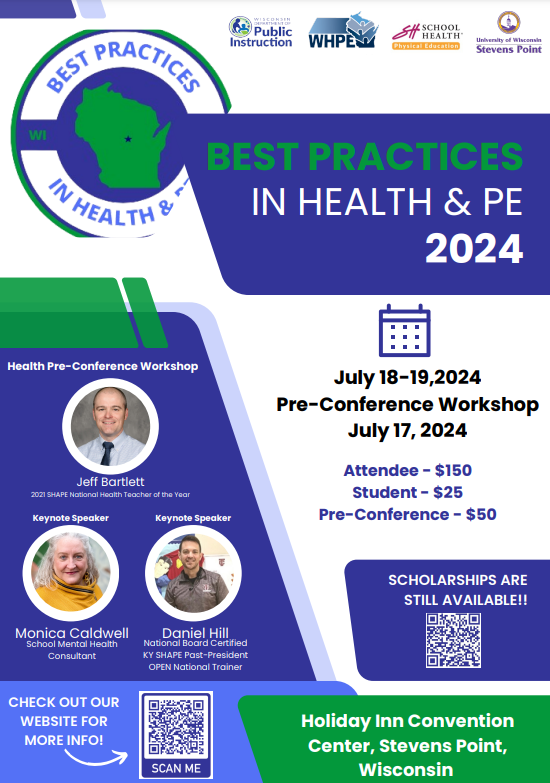 📢Wisconsin DPI &amp; UW-Stevens Point are excited to announce registration is open for the
Best Practices in Health &amp; Physical Education Conference, July 17-19 at the Holiday Inn Convention Center in Stevens Point, WI!
Link for registration &amp; more Info:
www3.uwsp.edu/conted/Pages/B…