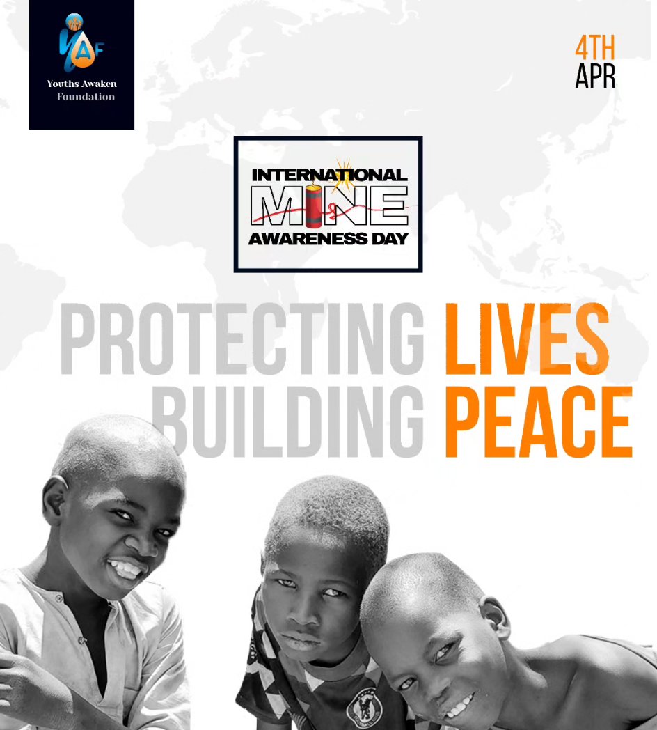 YouthsAwaken's tweet image. Under the global theme “Protecting Lives, Building Peace”, for the International Mine Awareness and Assistance in Mine Action, YAF underscores the necessity to protect people from the looming threat posed by explosive hazards in Northeast Nigeria.  

#IMAD2024 
#ProtectAndBuild