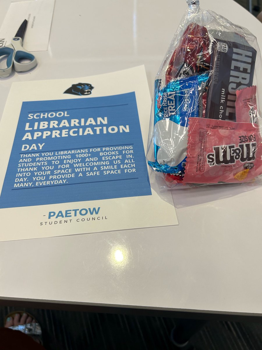 Thank you <a href="/PaetowStuCo/">PHS Student Council</a> for a lovely treat to celebrate School Librarian Day! <a href="/PaetowLibrary/">Paetow HS Library</a>