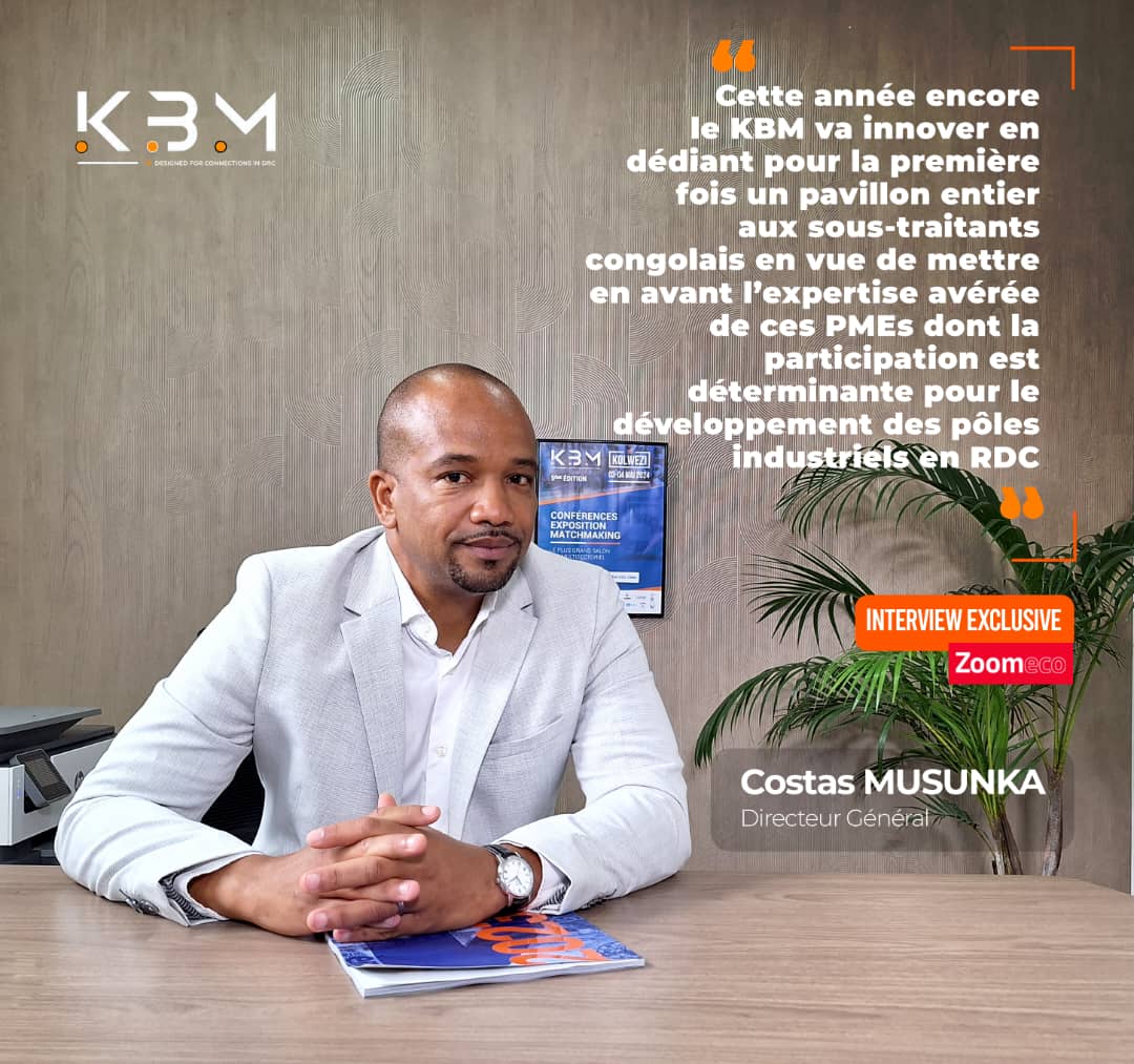 Dans une interview exclusive accordée à ZoomEco, Costas MUSUNKA Directeur Général du #KBM a relevé les innovations de la 5ème Édition à #Kolwezi, notamment la participation des sous-traitants #congolais avec un pavillon spécialement dédié ➡️ zoom-eco.net/a-la-une/rdc-f… #Lualaba #RDC