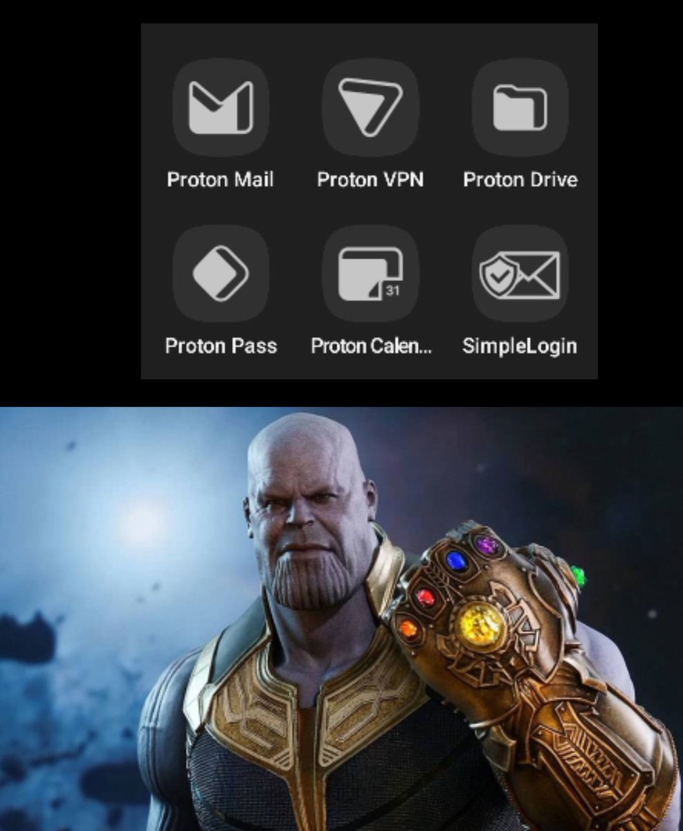 All Proton @Android apps now support Material icons! (Thanks to Alfondorion on our subreddit for the meme 💜 ) @ProtonMail @ProtonCalendar @ProtonDrive @ProtonVPN @Proton_Pass @SimpleLogin