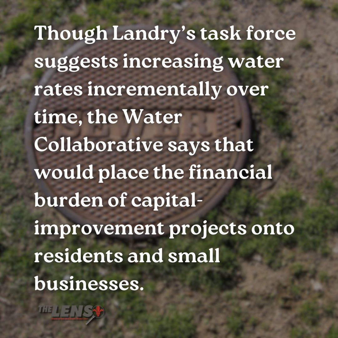 #TheLensNola🔍 To address the Sewerage & Water Board's ongoing issues, Gov. Jeff Landry's task force & the Water Justice Fund suggest a revamp of the revenue system. ✍️: @delaneydryfoos 📰: buff.ly/3U3Q0Ic