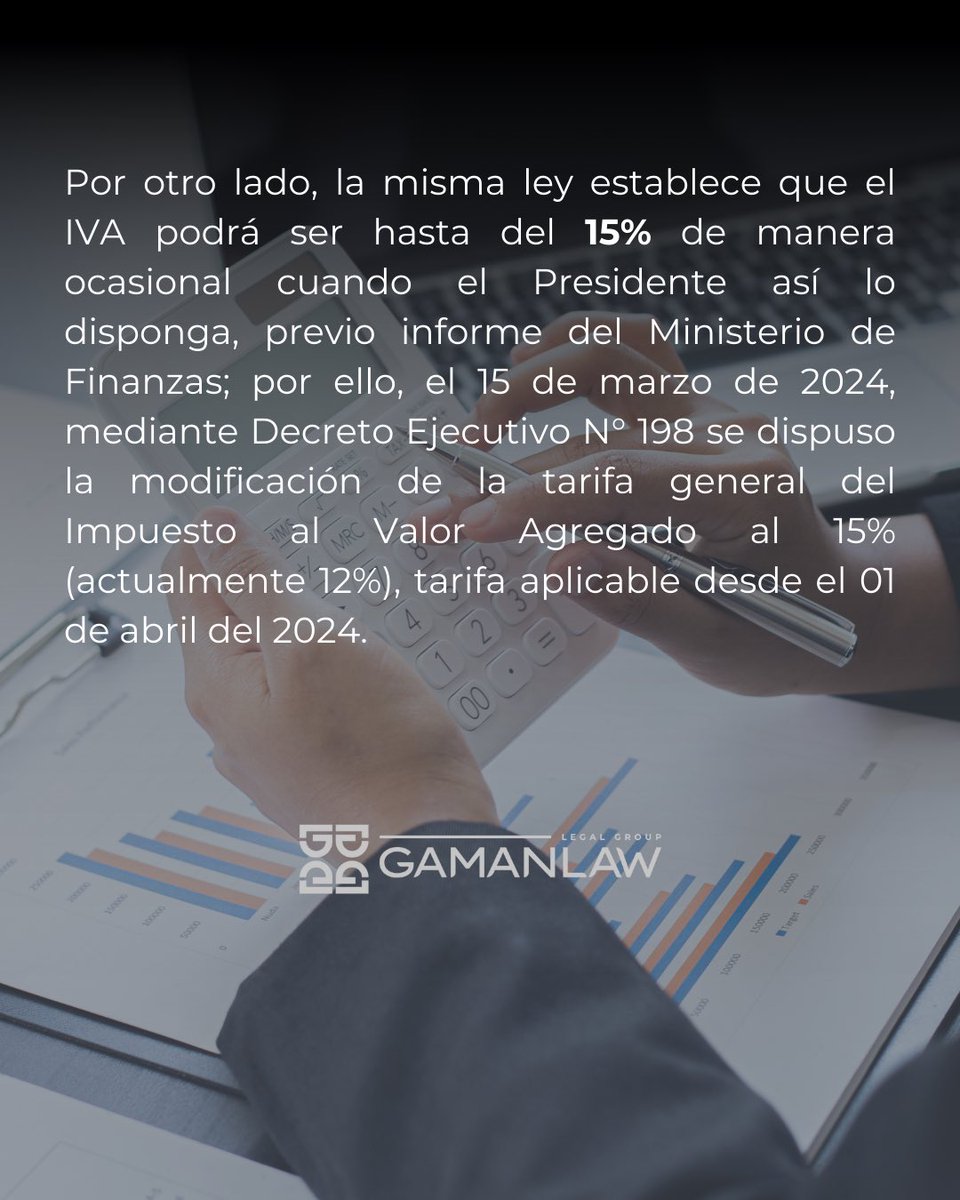 gamangroup's tweet photo. 📢 ¡Atención! Ecuador enfrenta cambios fiscales: ¡El IVA ha subido! Prepárate para ajustar tu presupuesto#AlzaDelIVA #ecuadorfiscal #gamanlaw #noticias https://t.co/dHgTjOA1OF