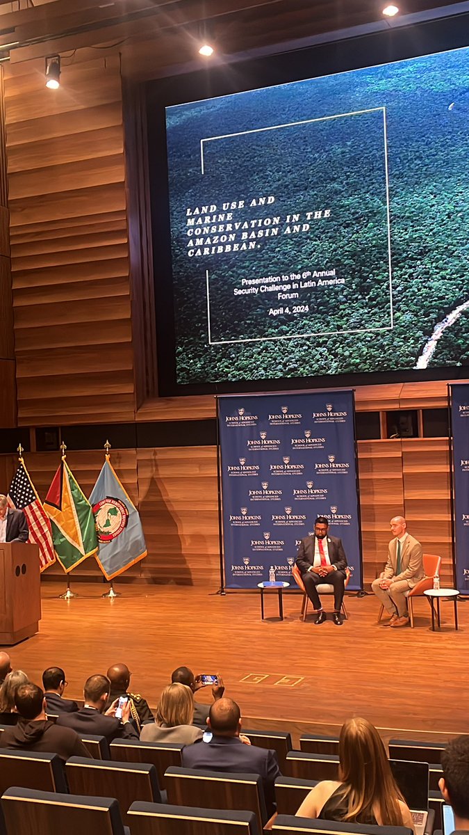 #Guyana: @presidentaligy and @pol_ange at the 6th Annual Security Challenges in Latin America Forum 🇬🇾-🇺🇸: #energysecurity #environmentalresilience @TheWilsonCenter