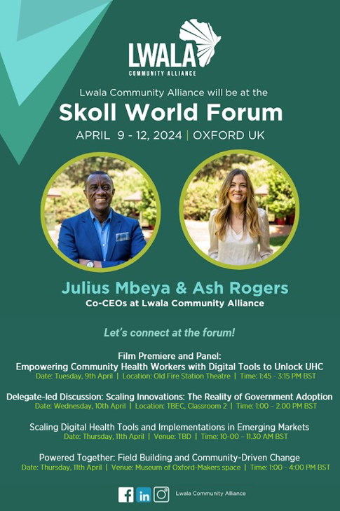 We're gearing up for #SkollWF. Join our Co-CEOs @AshRoge87380639 & @jmbeya throughout the week as we celebrate progress, partnership, & the work that is still to be done to transform #UHC through lasting, community-led change. Thanks to our event collaborators & see you there!