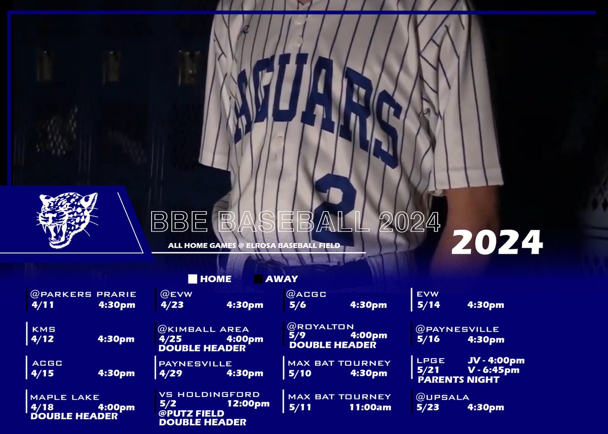 Here’s our 2024 Baseball Schedule! See you at the field!⚾️
