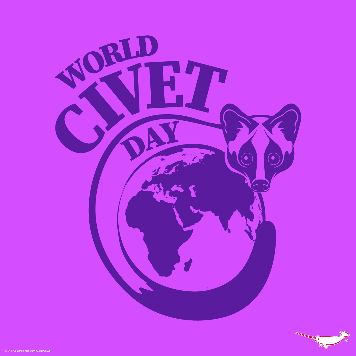 Happy #WorldCivetDay Shop #PeppermintNarwhal: peppermintnarwhal.com #CivetDay #Civet #Viverridae