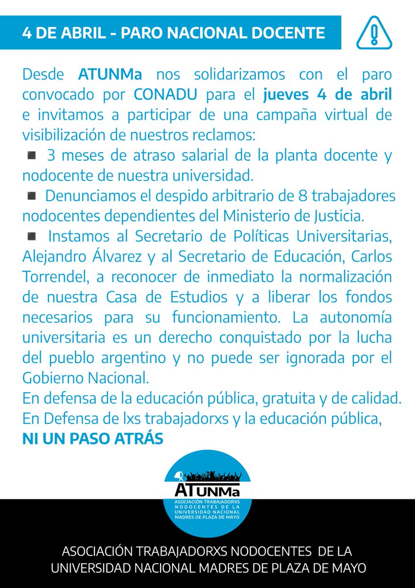 ATUNMa (@sindicatoatunma) on Twitter photo 