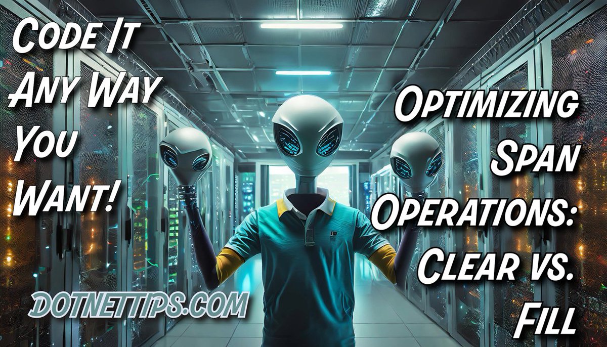 📄Discover surprising performance insights on clearing a Span using Fill() & Clear() in .NET 8. Learn more:
dotnettips.wordpress.com/2024/04/05/cod…
#dotnet8 #CodeAnalysis #CodePerformance #MVPBuzz