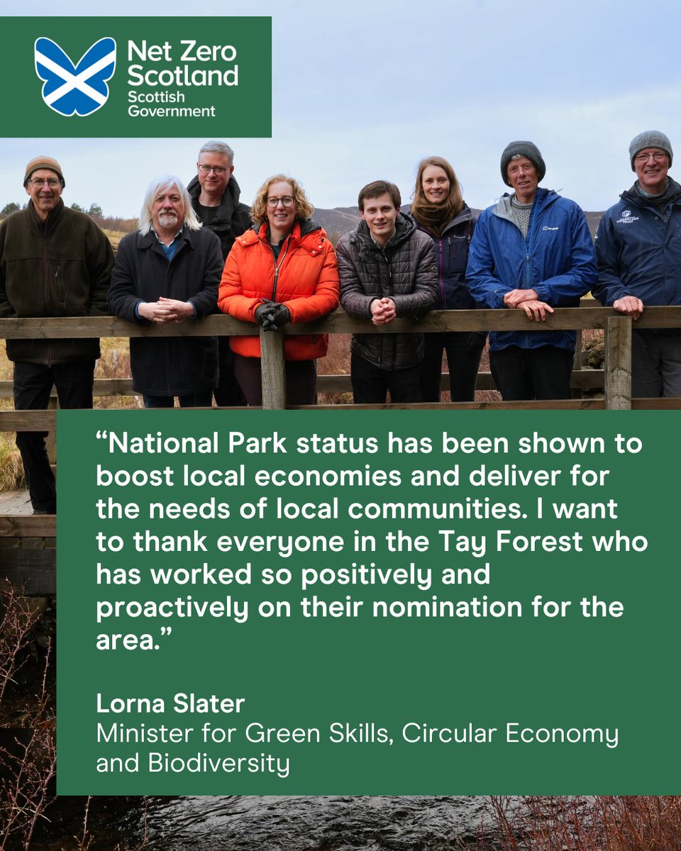 Members of the local community in the Tay Forest who put forward the area to be considered as Scotland’s next National Park, met with Biodiversity Minister @LornaSlater They discussed what local people wanted to see from the Tay Forest becoming a National Park.