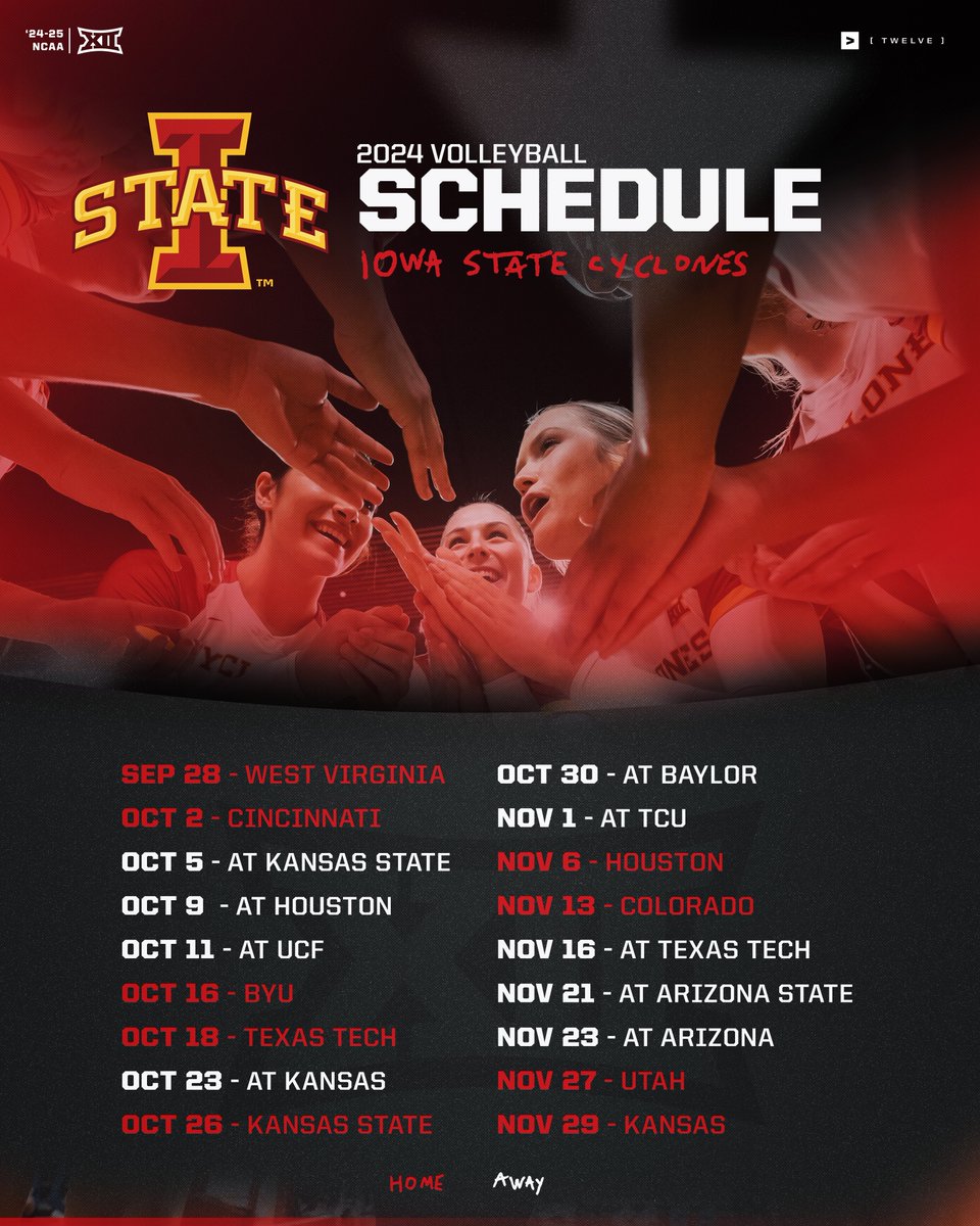 2024 #Big12VB Schedule Release 🏐 ✅ Iowa State Cyclones | @CycloneVB