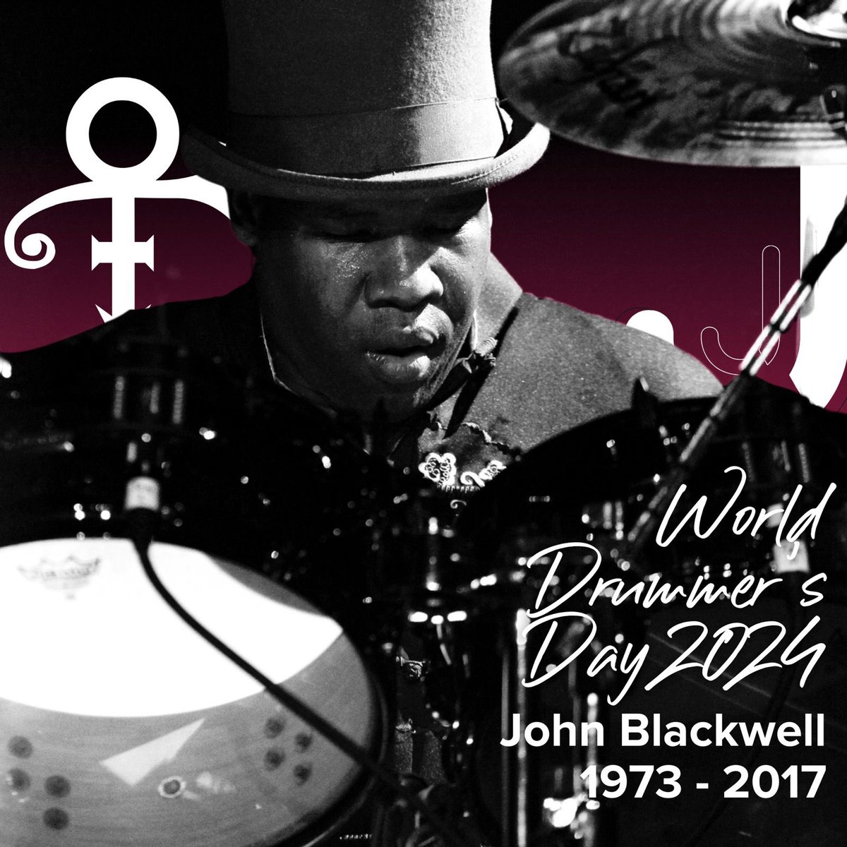 🥁🌍 Happy #WorldDrummersDay! Drummers, the heartbeat of music, unite us in harmony. Let's honor legends like John Blackwell and celebrate the rhythm-makers who inspire us daily. 🎵❤️ #JammaMusic #CelebrateDrummers @prince @PaisleyPark