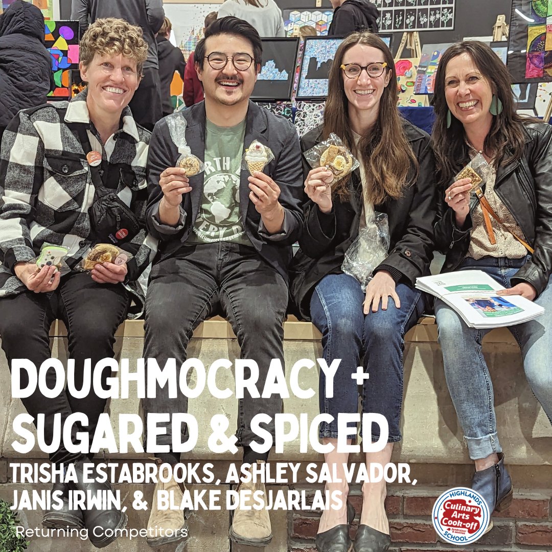 After taking a break from competing last year, Doughmocracy (@JanisIrwin @DesjarlaisBlake @AshleyASalvador) is back, joined by EPSB Trustee @TriciaEstabrooks, and teaming up with @sugared_spiced, to bring us a cookie we will all vote for! Welcome, ‘Seasoned’ Doughmocracy!