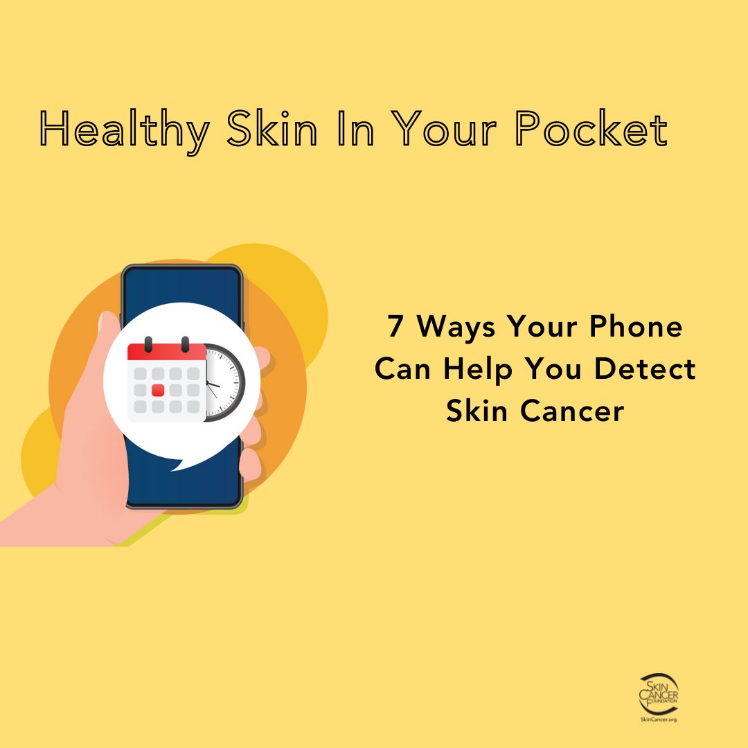 You may not know that your phone can also be a great tool to help you protect your skin’s health. Features like alarms and calendar reminders can assist with sun protection and monthly skin checks. skincancer.org/blog/healthy-s…