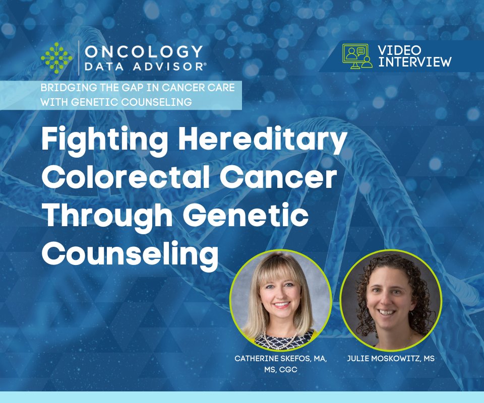 To wrap up #CRCAwarenessMonth, Catherine Skefos and Julie Moskowitz (@GC_JulieMosk) sat down for a conversation about #genetic testing and counseling for #hereditary #colorectal cancer syndromes and #screening. 

Watch the video here! oncdata.com/news/fighting-…

#CRCsm  #CRC