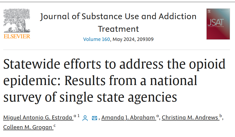 Miguel Antonio Estrada (@magnus_est) on Twitter photo In a recent article at <a href="/JSATjournal/">Journal of Substance Use & Addiction Tx (JSAT)</a> , Amanda Abraham, <a href="/c_m_andrews/">Christina Andrews</a> , Colleen Grogan, and I examined how Single State Agencies (SSA) allocated federal, state, and other grants to address the opioid epidemic using survey data from <a href="/UChicago/">The University of Chicago</a> . (1/4)
sciencedirect.com/science/articl… In a recent article at <a href="/JSATjournal/">Journal of Substance Use & Addiction Tx (JSAT)</a> , Amanda Abraham, <a href="/c_m_andrews/">Christina Andrews</a> , Colleen Grogan, and I examined how Single State Agencies (SSA) allocated federal, state, and other grants to address the opioid epidemic using survey data from <a href="/UChicago/">The University of Chicago</a> . (1/4)
sciencedirect.com/science/articl…