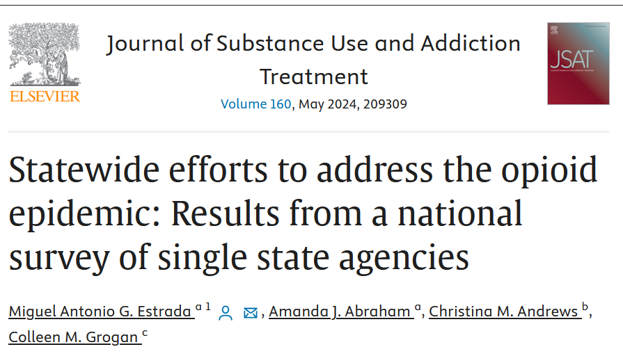 In a recent article at @JSATjournal , Amanda Abraham, @c_m_andrews , Colleen Grogan, and I examined how Single State Agencies (SSA) allocated federal, state, and other grants to address the opioid epidemic using survey data from @UChicago . (1/4) sciencedirect.com/science/articl…