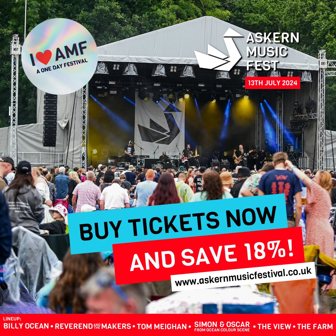 Have you heard the news? 👀🚨 Tickets will move from Tier 1 (£55) to Tier 2 (£65) pricing at the end of April! Save 18% on your AMF 2024 ticket and buy now for the best deal 🎸 #Askern2024