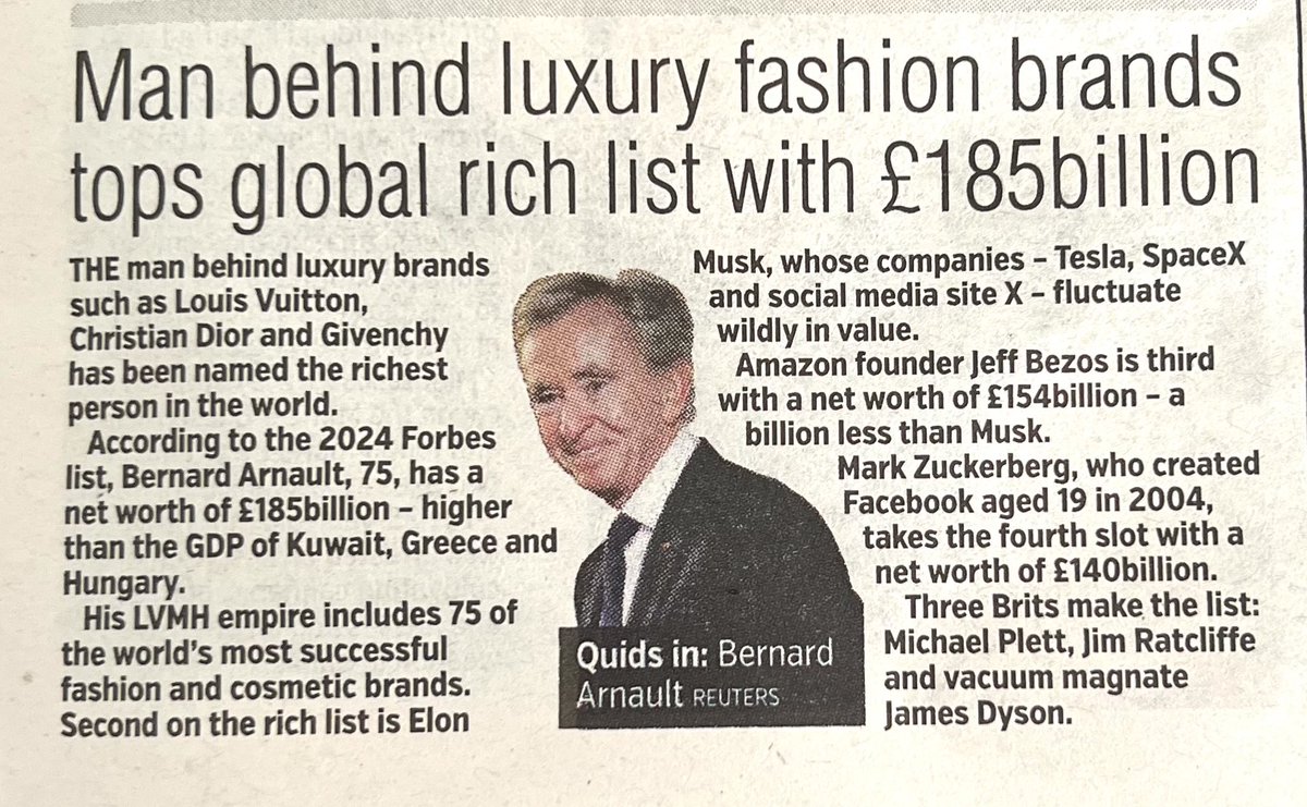 Here are the people with the real money! To of the list is a man who deals in luxury brands. Real money is quiet. Still waters run deep.