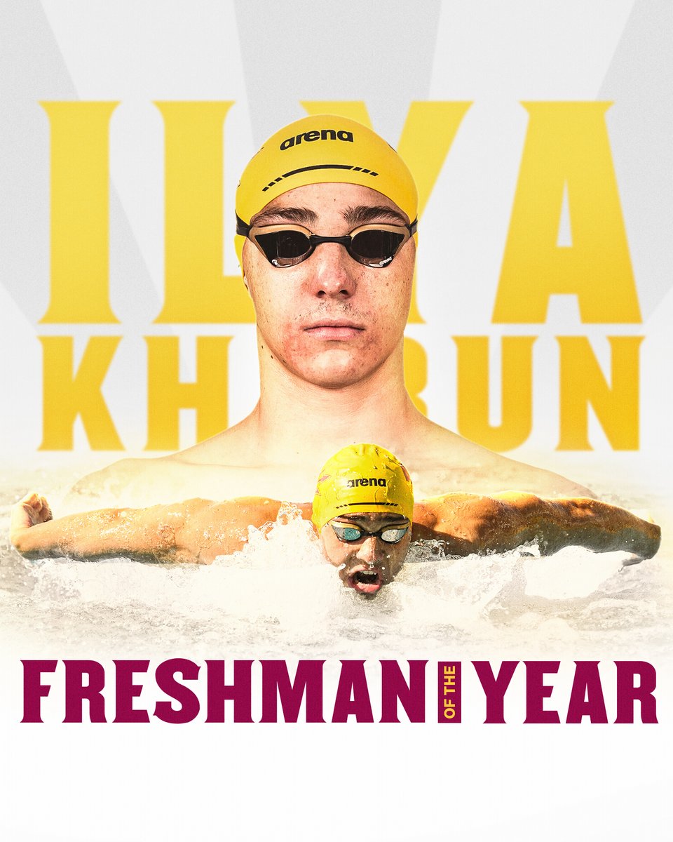 Bringing in some more hardware 🏆 @leon_marchand is the Pac-12 Swimmer of the Year for the third season in a row and Ilya Kharun is the Pac-12 Freshman of the Year! 😈 📰bit.ly/49rez6t #ForksUp / / / #O2V