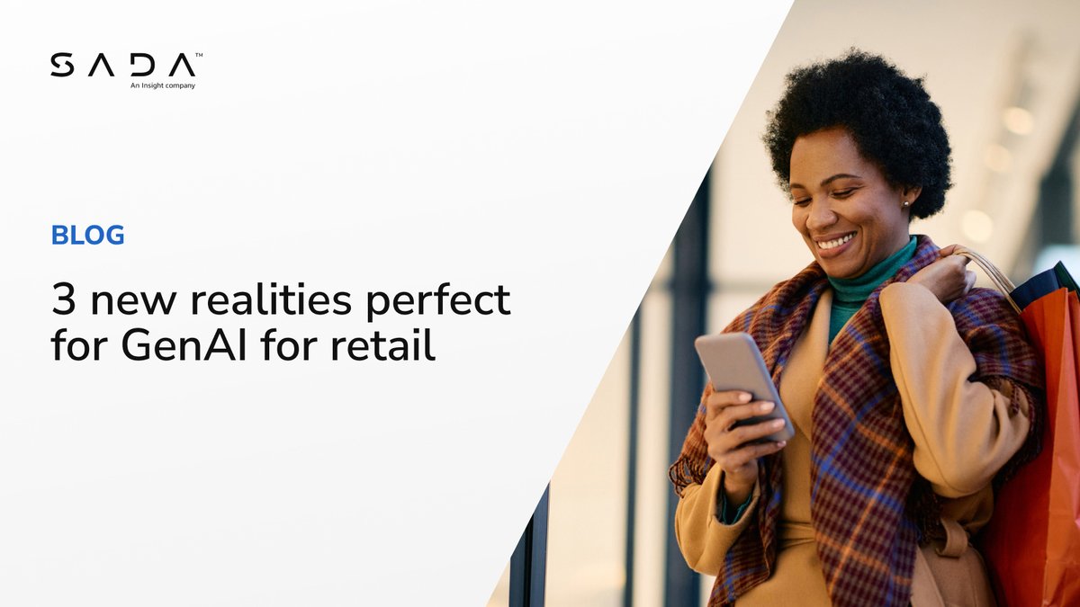 Stay ahead of the curve and get the most out of #generativeAI technology with SADA’s help. 🦾 #AIsolutions #RetailAI

Discover 3️⃣ new realities about the expectations of the modern shopper and how #retailers can address them with #GenAI. 🛍️🤖 ow.ly/n9hM50R8yyv