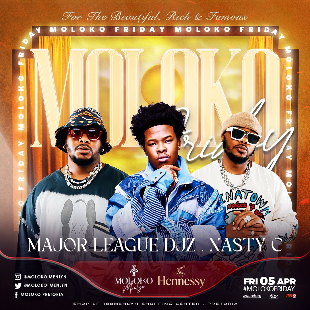 Moloko_Menlyn's tweet photo. Its #ANastyMajorFriday with @MAJORLEAGUEDJZ @NASTYC_RSA #MOLOKOMENLYN @Thabang_Den https://t.co/piTnpx3XCY