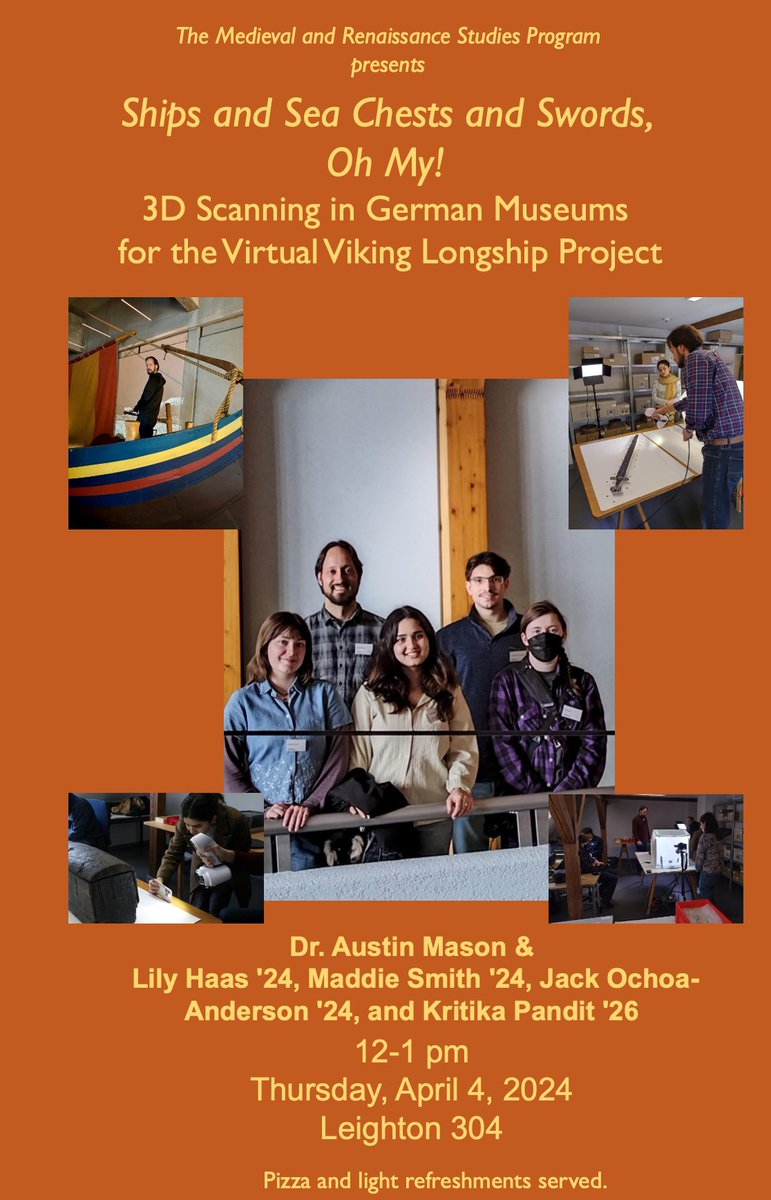 Grinnell College Immersive Experiences Lab (GCIEL) (@grinnellciel) on Twitter photo Congratulations to <a href="/meDHieval/">Austin Mason (@meDHieval@mstdn.social)</a> and <a href="/CarletonCollege/">Carleton College</a> students Lily Haas, Maddie Smith, Jack Ochoa-Anderson, and Kritika Pandit for presenting on their Spring Break #3Dscanning field research at the Viking Museum Haithabu!
CC: <a href="/NEH_ODH/">NEH Digital Humanities</a> <a href="/GrinnellCollege/">Grinnell College</a> #DigitalHumanities Congratulations to <a href="/meDHieval/">Austin Mason (@meDHieval@mstdn.social)</a> and <a href="/CarletonCollege/">Carleton College</a> students Lily Haas, Maddie Smith, Jack Ochoa-Anderson, and Kritika Pandit for presenting on their Spring Break #3Dscanning field research at the Viking Museum Haithabu!
CC: <a href="/NEH_ODH/">NEH Digital Humanities</a> <a href="/GrinnellCollege/">Grinnell College</a> #DigitalHumanities