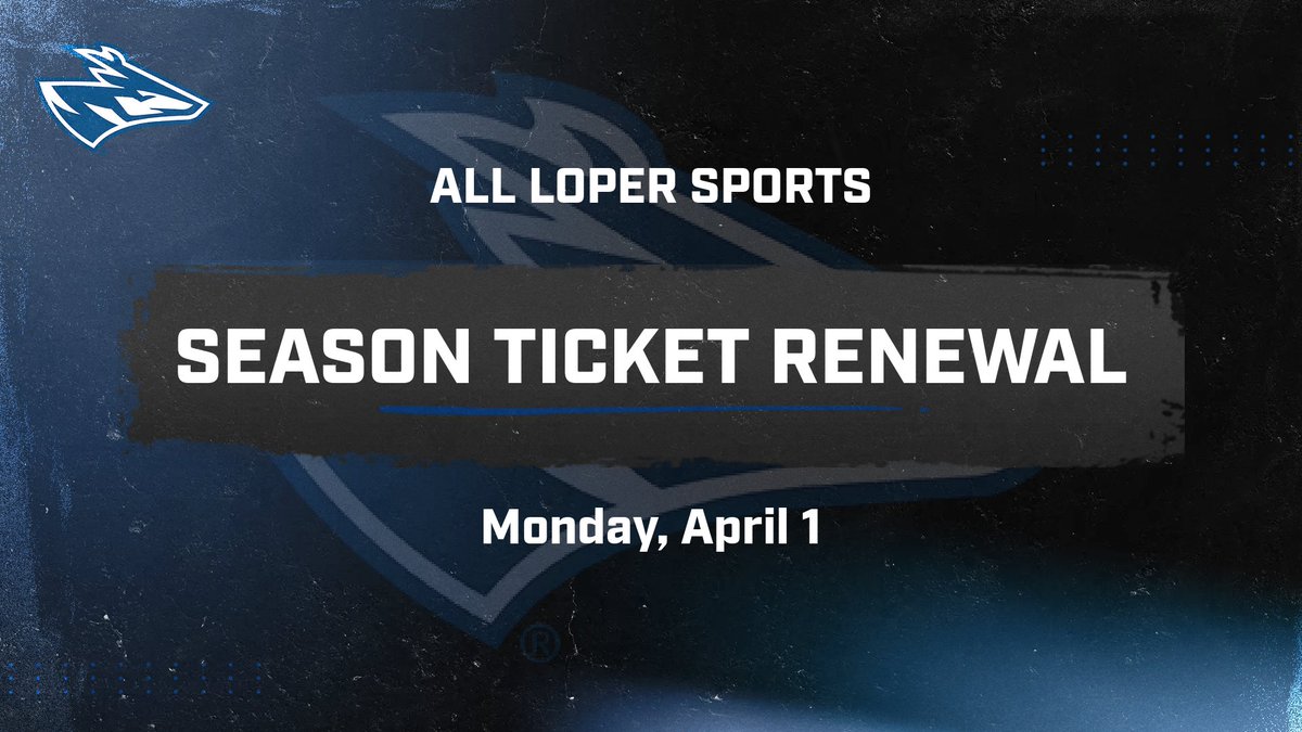 🚨Season ticket renewal is going on now 🚨

*If you had all-sport seasonal tickets last year watch your email/phone for the opportunity to renew* 

#GoLopers #LopesUp #PowerOfTheHerd