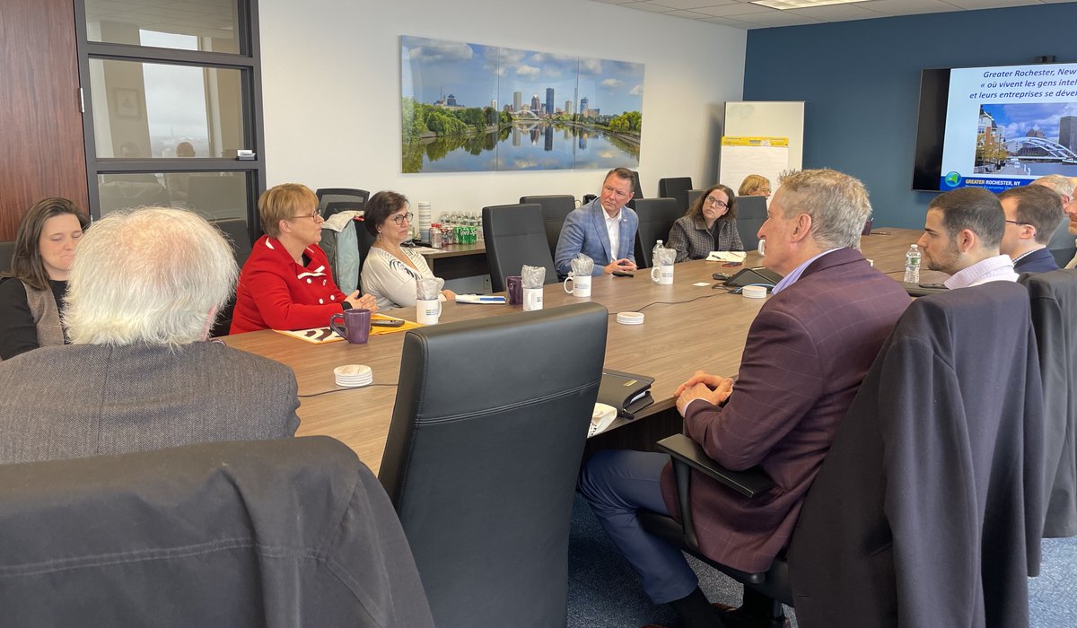 GRERochesterBiz's tweet image. GRE hosted a Rennes, France delegation to discuss #Roc’s economy, businesses growing here, and #GreaterROC's exceptional quality of life. rochesterbiz.com/business-growt…
@CityRochesterNY @metropolerennes @RochesterChambr