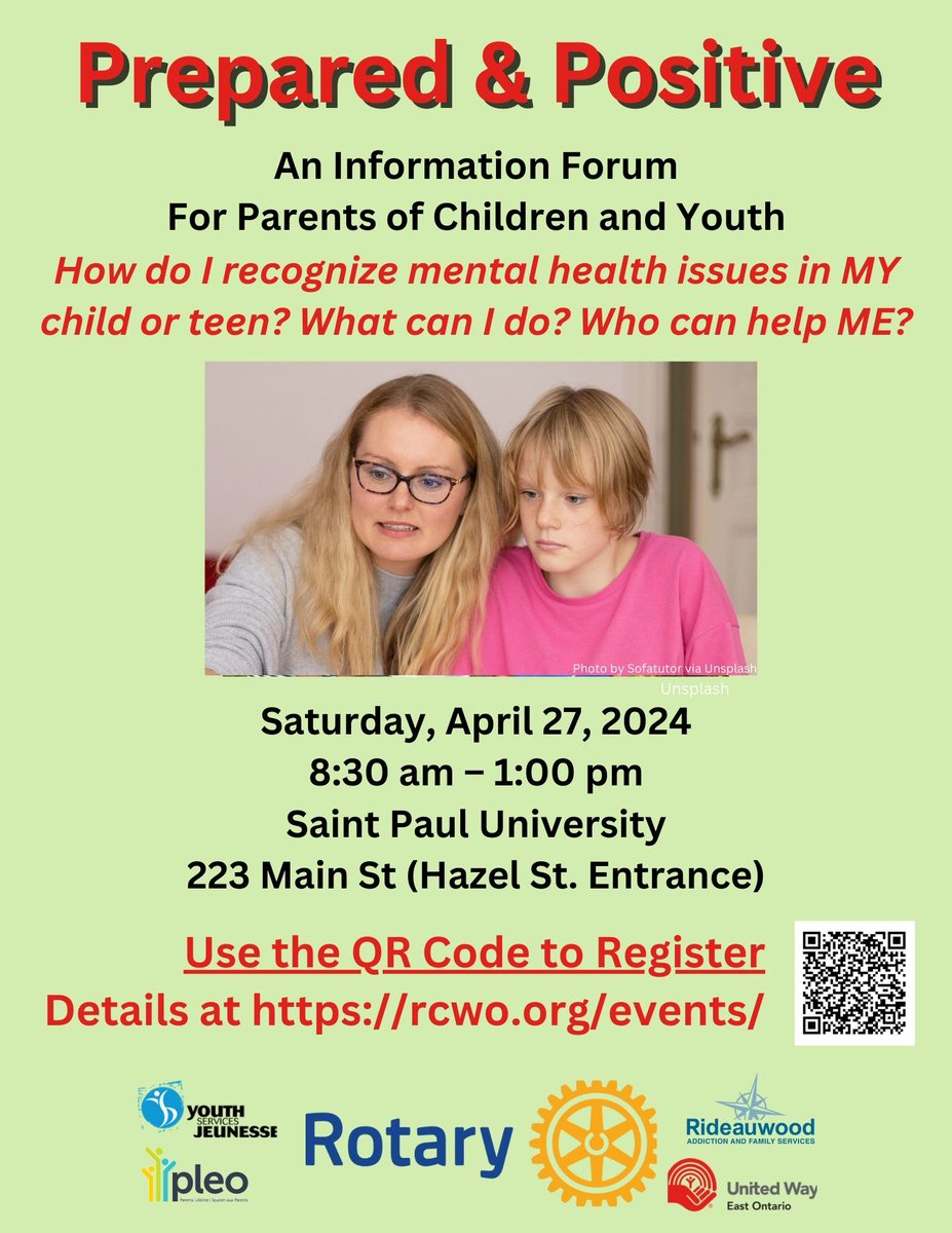 Do you struggle getting your child to attend school? 🎒 We will be presenting a workshop at this free event, hosted by The Rotary Club of West Ottawa, on School Avoidance and Refusal in children, for parents. To learn more and register ⬇️ pleo.on.ca/events/prepare…