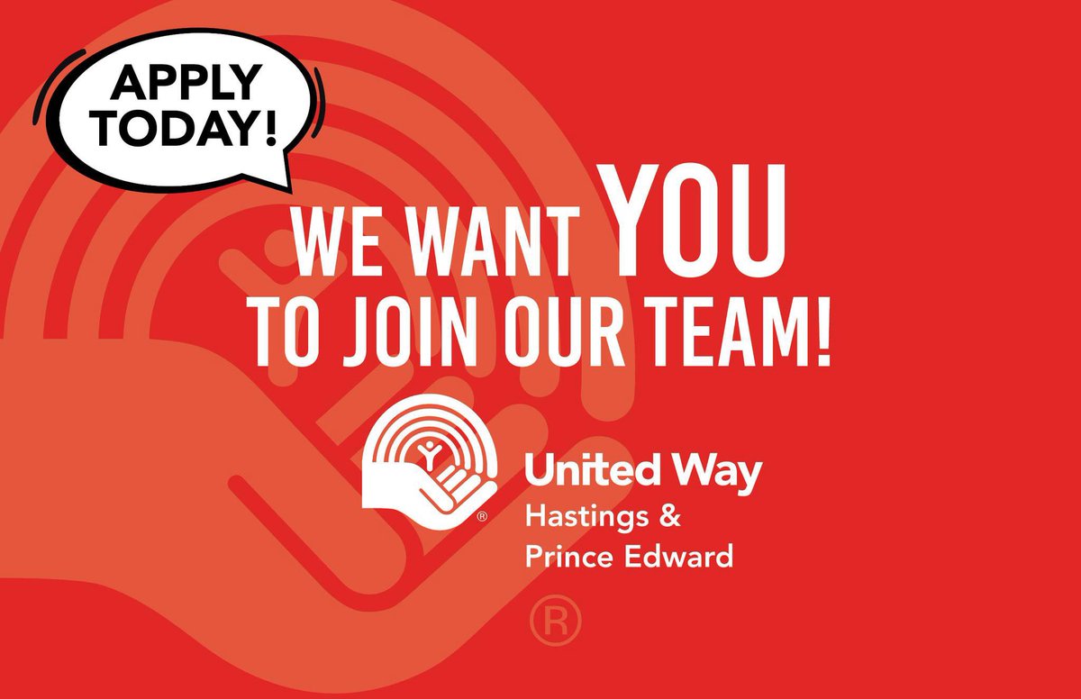 United Way Hastings &amp; Prince Edward has two exciting opportunities to join our team: 
• Campaign Coordinator, and
• Community Impact Coordinator

To read more about the positions and for application details, please visit 
unitedwayhpe.ca/join-our-team/