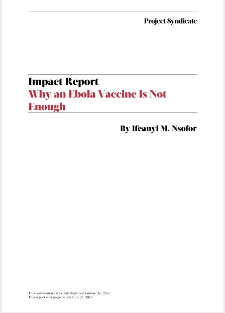 ekemma's tweet photo. Why am I a thought leader? 
As at 2019, my opinion piece for Project Syndicate @ProSyn “Why an Ebola Vaccine is Not Enough”:
✅appeared in more than 4.3 million print copies 
✅appeared in 18 publications in 16 countries 
✅been published in 8 languages 
✅been seen over 36,000 times on @ProSyn social Media channels