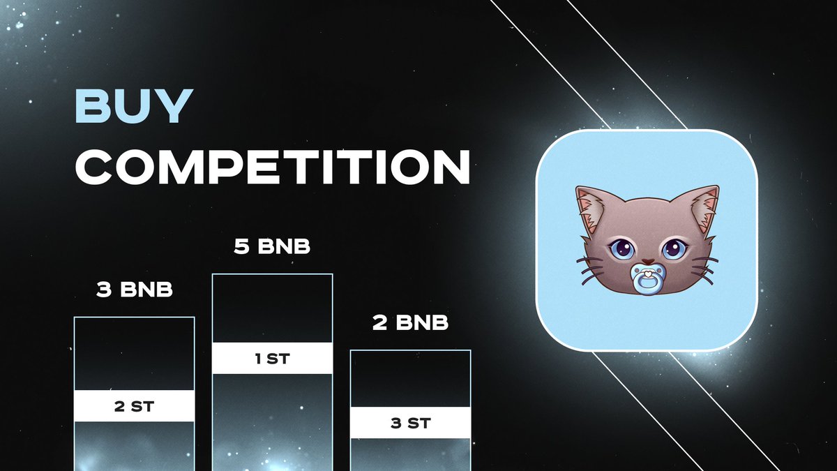 🐱 Baby Cat BUY Competition is on!💰 

How To Join
🐾 Buy $BabyCat tokens from now!
🐾  HODL for 48 hours!

The largest buyers win!

- Prizes -
🐾 1st - 5 BNB
🐾 2nd - 3 BNB
🐾 3rd - 2 BNB

⚠️ Don't sell purchased tokens to qualify to win!