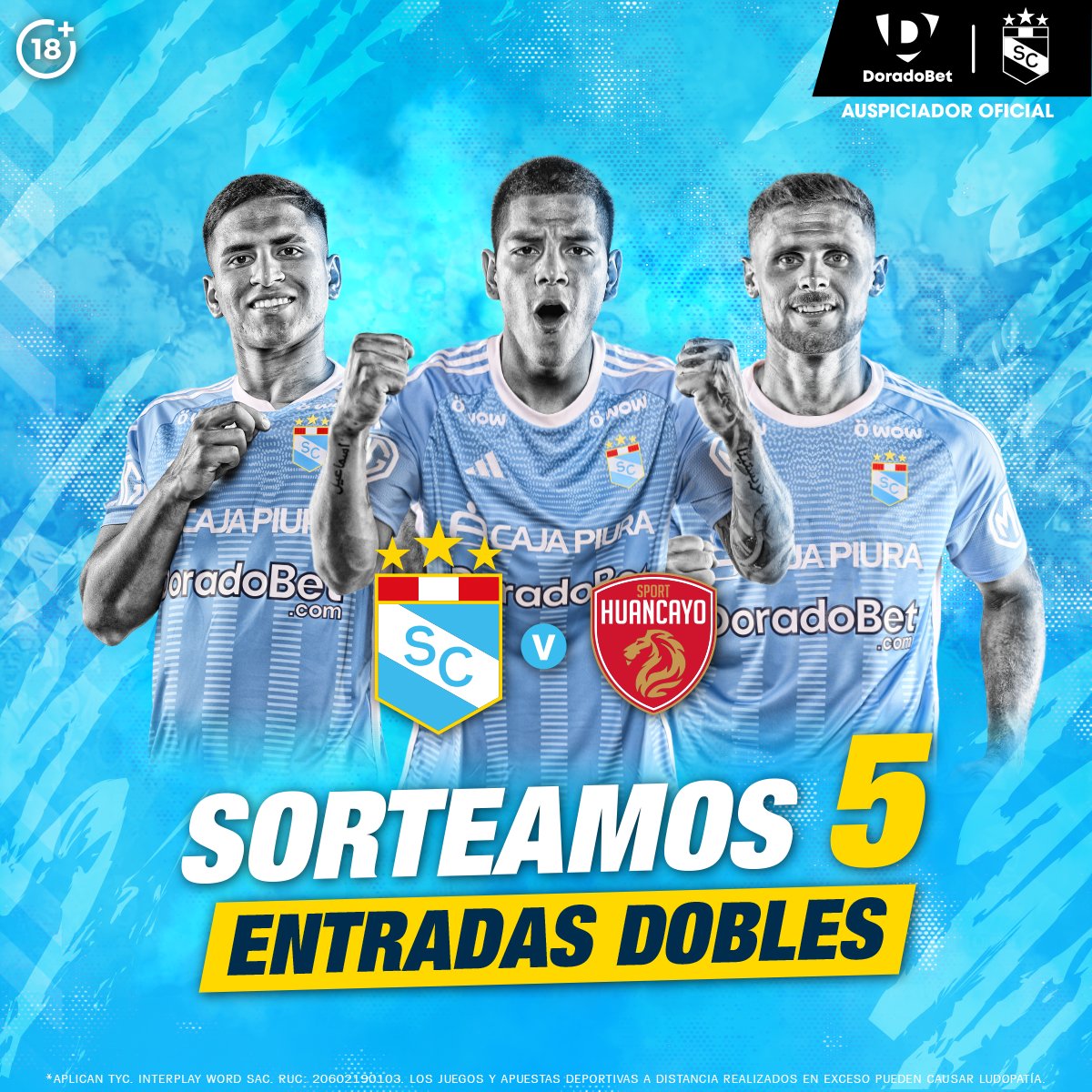 doradobet's tweet photo. ¡ALIENTA A CRISTAL CON DORADOBET!💙🏟

1. Síguenos.
2. Haz RT y etiqueta a la persona que te acompañaría.

🔒Cierre del sorteo: viernes 5 de abril - 12 p.m.

*Aplican TyC

#DoradoBet #FuerzaCristal https://t.co/j98BLVQv0Y