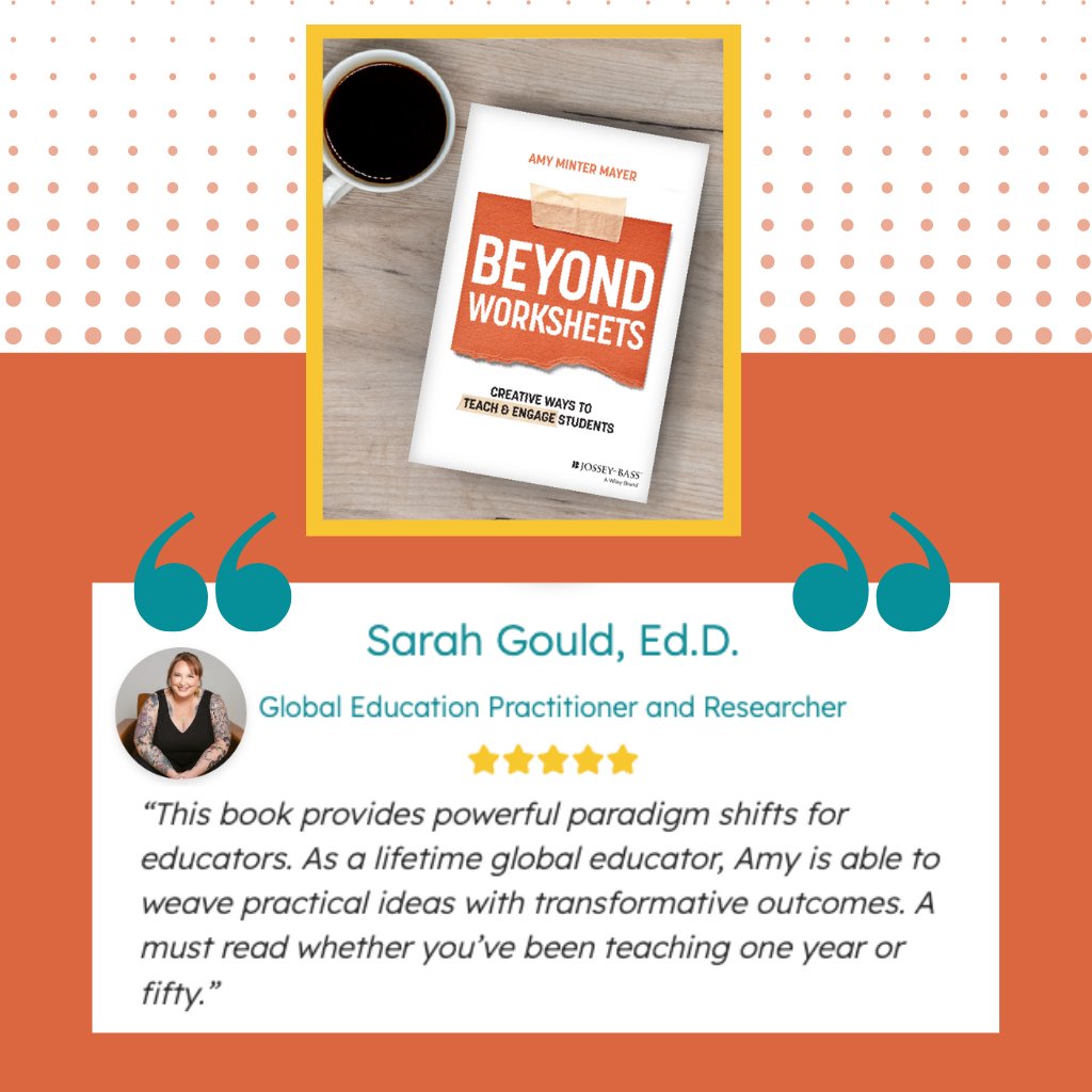 Special thank you to Sarah Gould, E.D., Global Education Practitioner and Researcher, for your review of Beyond Worksheets! 🌟 Pre-order Beyond Worksheets 👉 fried.tech/beyond-workshe… #beyondworksheets #friedtech #bookreview #sarahgould #houstonauthor #classroom #teachers