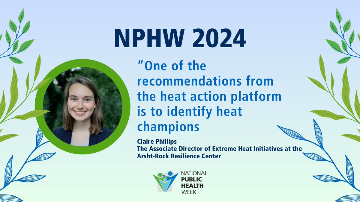 Claire Phillips discusses how we must identify community leaders and community groups that are already addressing extreme heat in their community! 🌎#NPHW #climatechangeshealth