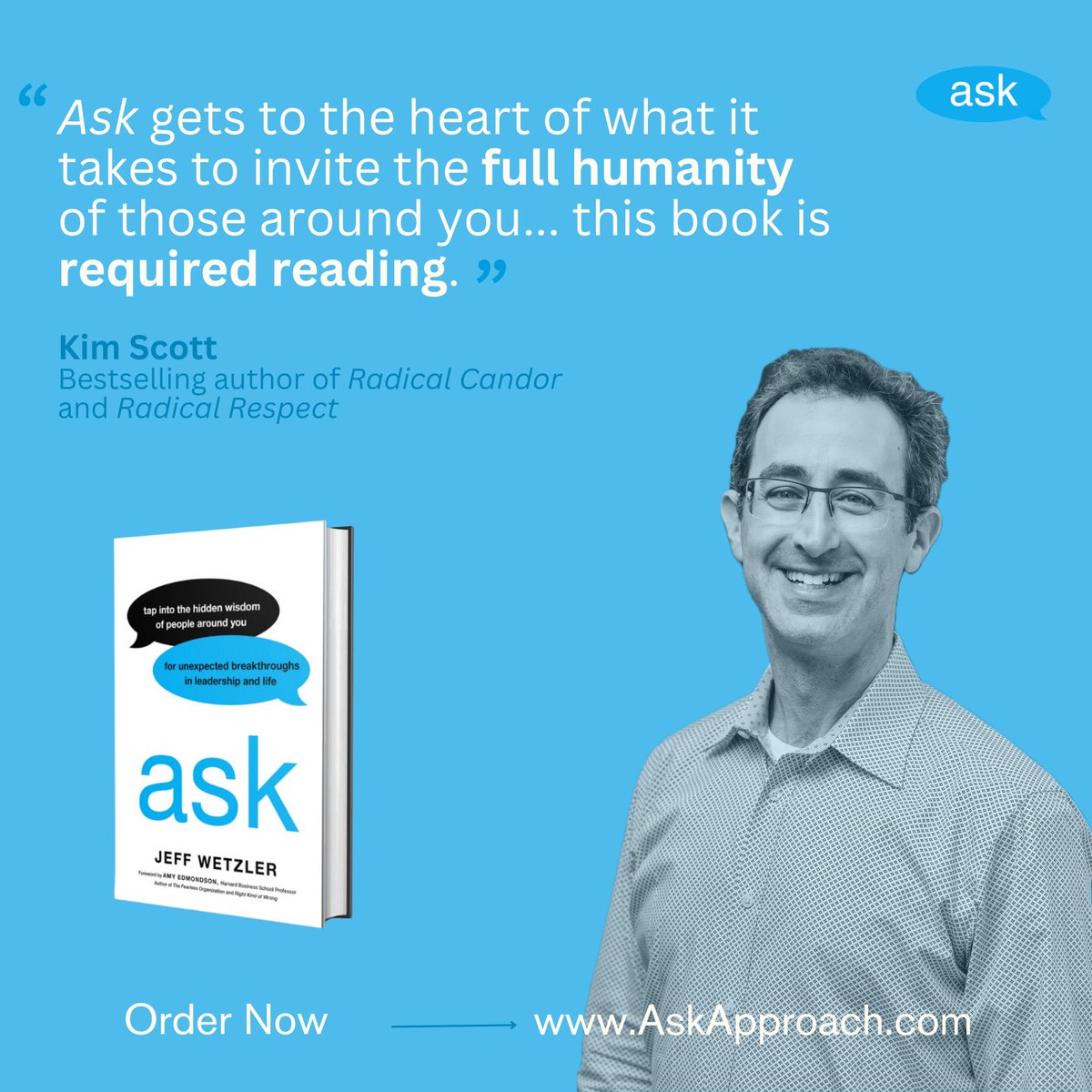 If you want to build relationships and organizations rooted in honesty and openness–improving learning, innovation, and results in the process–RSVP now to my LinkedIn Live with @jeffreywetzler to talk more about his new book, Ask. #askapproach #booklaunch bit.ly/4akFhyK