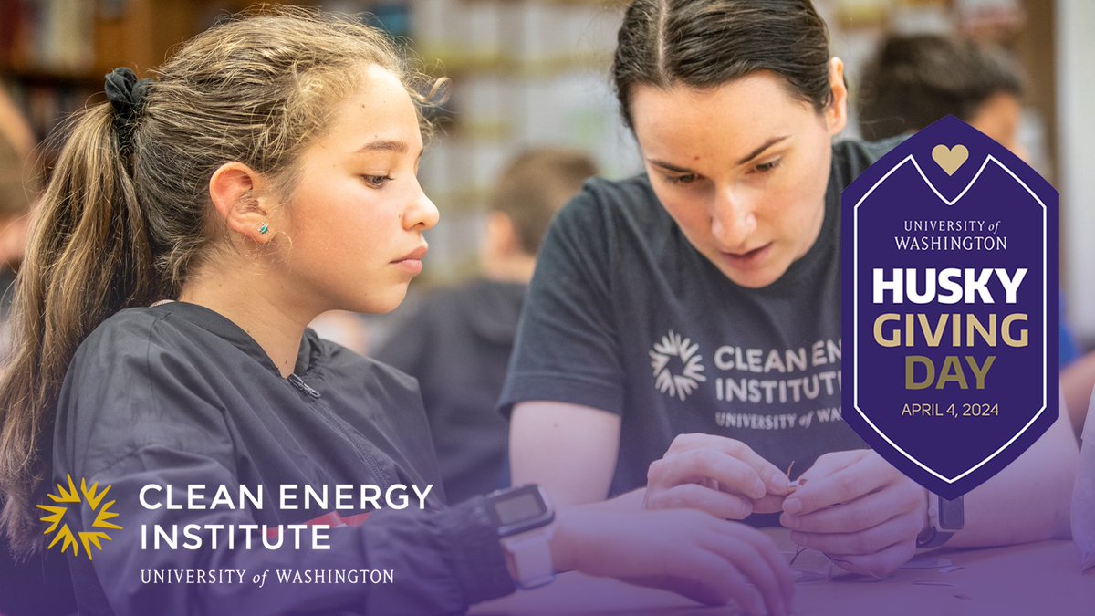 Happy #HuskyGivingDay! Your support for CEI's Innovation Fund will help @UW scientists, engineers, and leaders accelerate the adoption of a scalable and equitable clean energy future for all: givingday.uw.edu/o/university-o…