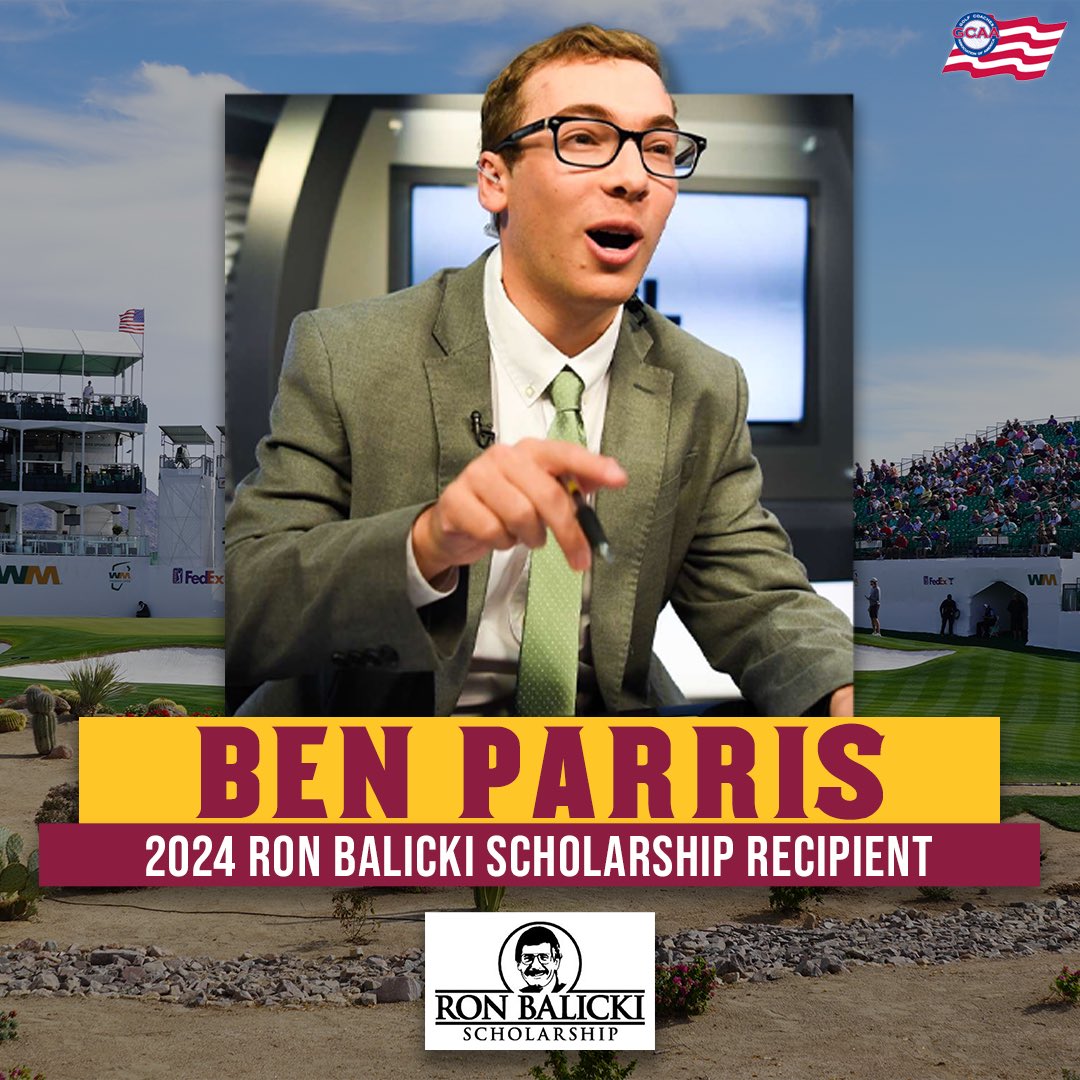 Introducing the 2024 Ron Balicki Scholarship recipient: A Sports Journalism sophomore minoring in Political Science @ASU, @BenParris04 will receive a $5,000 grant. Read more about Ben in the 🔗 below. bit.ly/3J83tsu